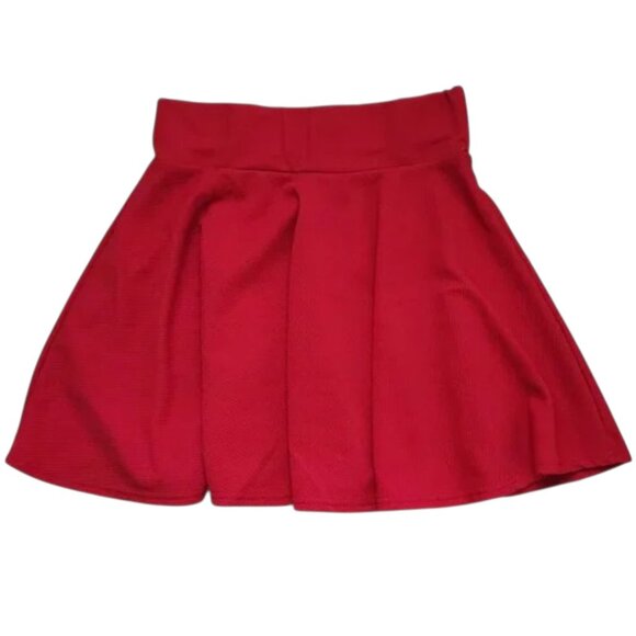 Amazon Dresses & Skirts - Red Pleated Mini Flare Skater Skirt Womens Size Medium